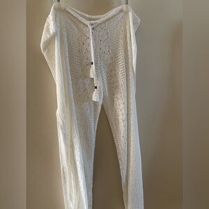 Cover up pants size M white lace